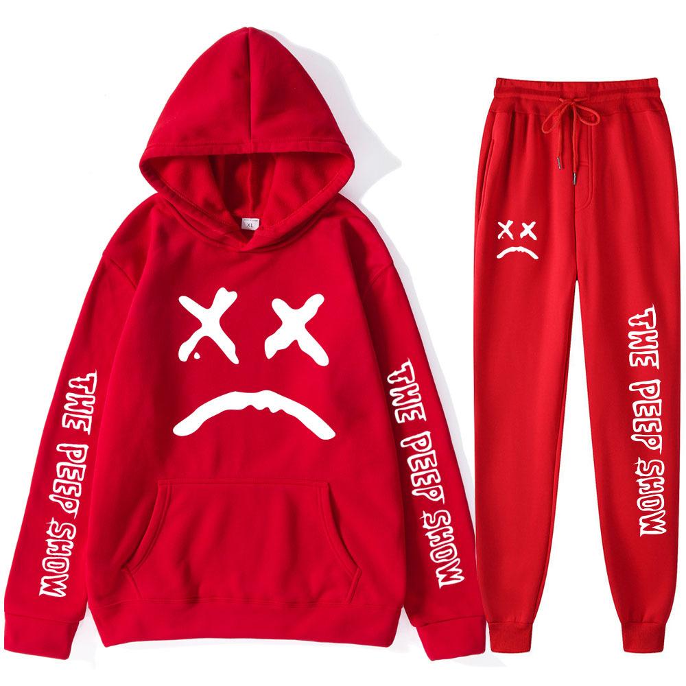 Men's Winter Fleece Hoodie Set Loose Fit Plus Size Couple Sweatshirt The Peep Show Jacket