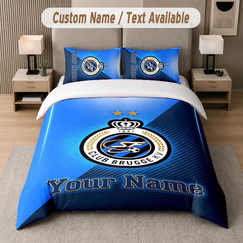 Club Brugge FC Design Bedding Set Custom Text 1 Duvet Cover & 2 Pillow Cases