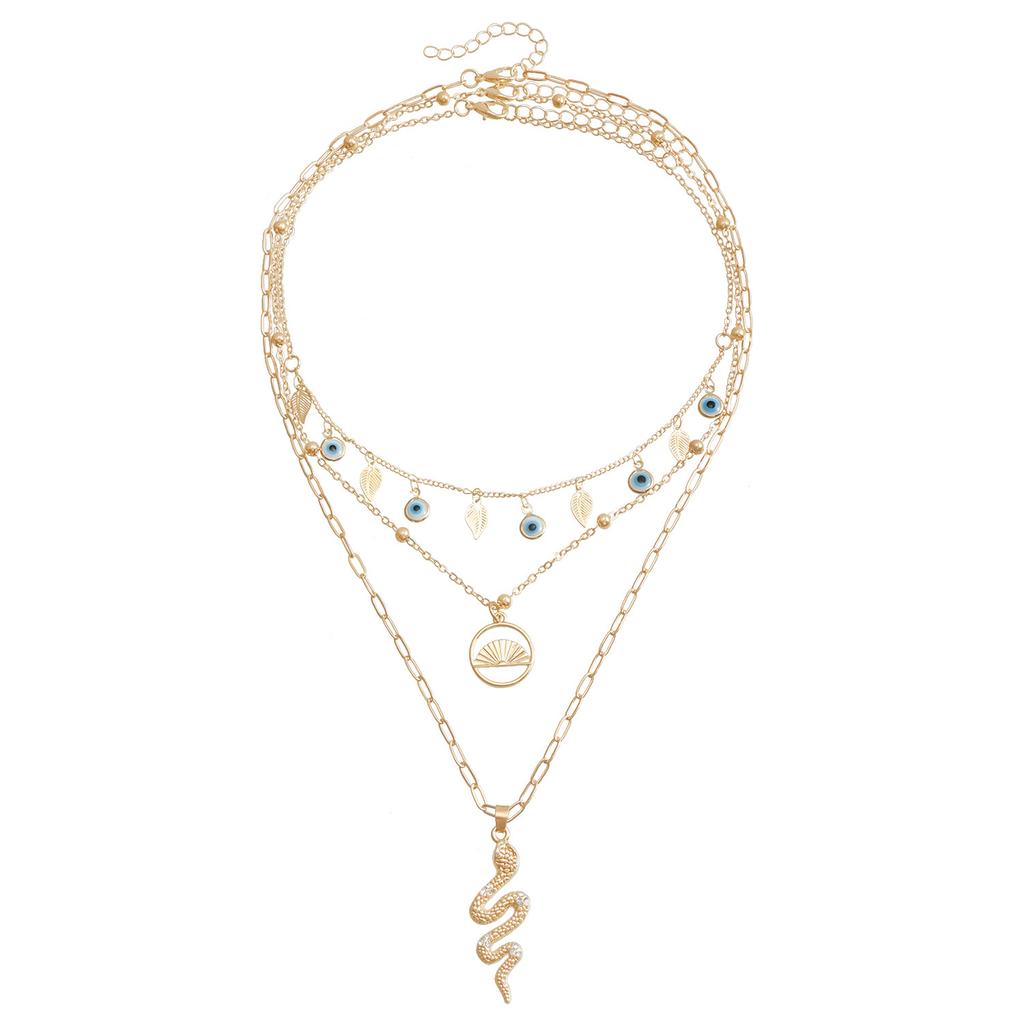 Аксессуары Подвеска Змеиный глаз Дьявола Цепочка на ключицу Креативный дизайн Многослойное ожерелье Аксессуары