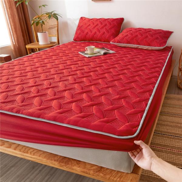 Cotton Winter Warm Thicken Sheet Bed Fitted Sheet Bedcover Printing Bed Mattress Cover Protector Sheet No Pillowcase