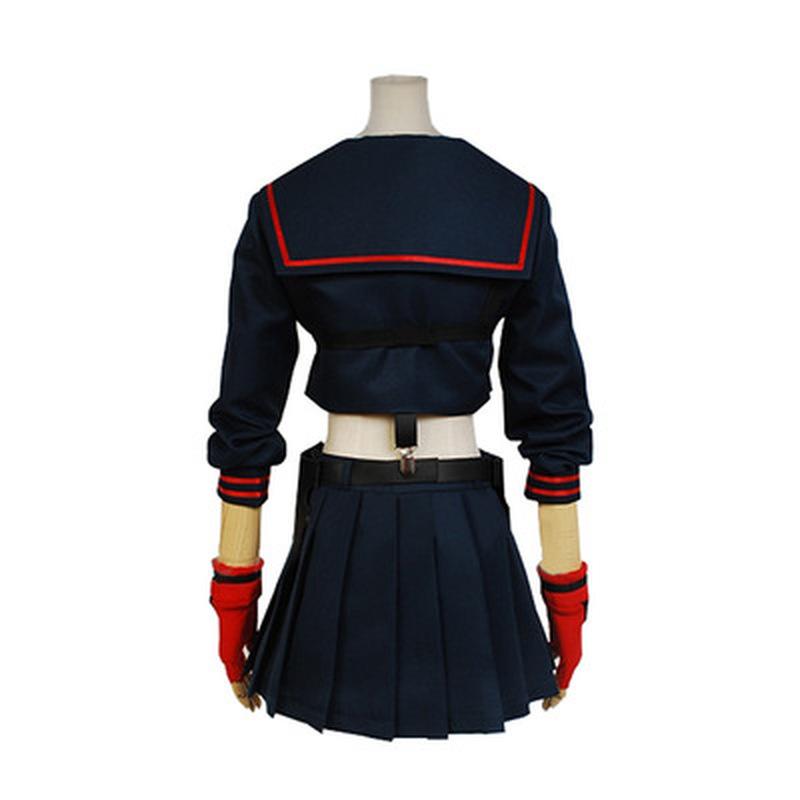4pcs Sets Japanese Anime KILL La KILL Matoi Ryuko Cosplay Costume T-shirt Skirt Gloves Belt School Uniform Navy Sailor Suit