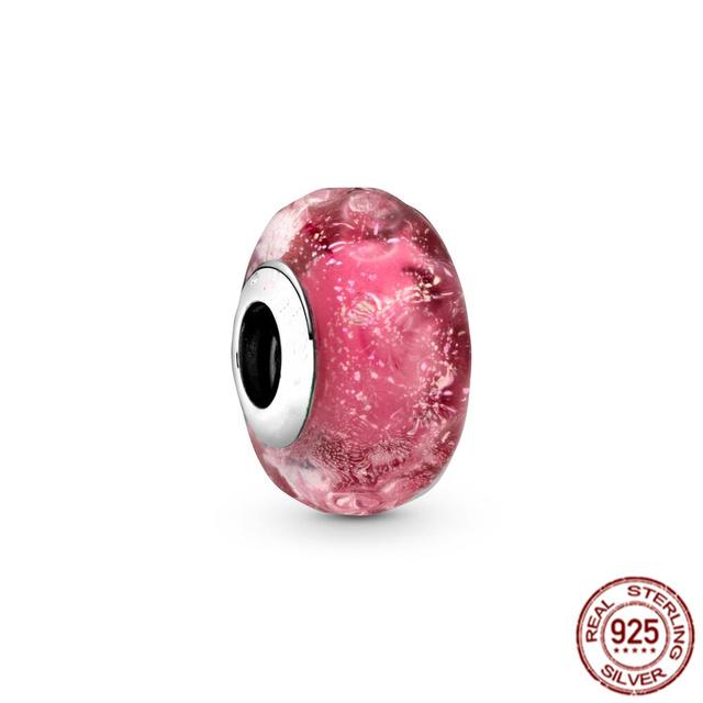 Новые подвески из муранского стекла, бусины из стерлингового серебра 925 пробы, подходят для милого модного браслета, ожерелье, ювелирные изделия своими руками, ювелирные изделия для женщин, подарок