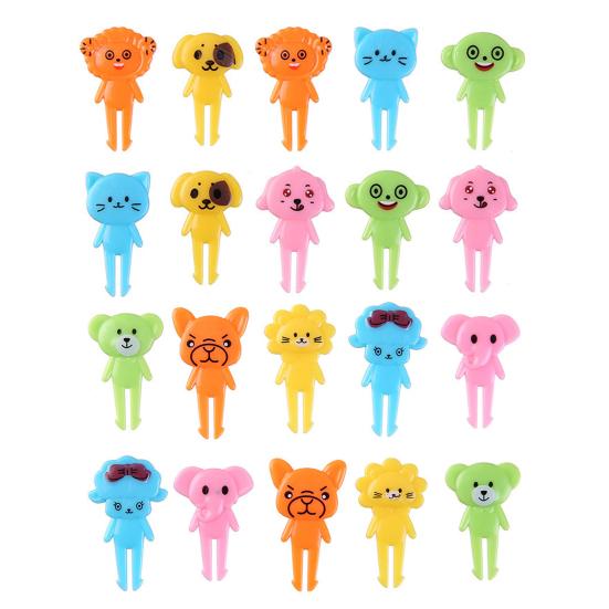 7/10Pcs Fruit Fork Anti-scratch Burr-free Comfortable Grip Non-breakable Non-slip Cute Cartoon Animal Shape Bento Stick