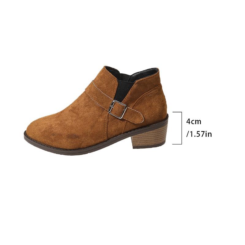 Новые стильные туфли, лидер продаж, женские сапоги с рукавами, осенне-зимние, с острым носком, замшевые, однотонные, короткие, на толстом каблуке, большой размер 43