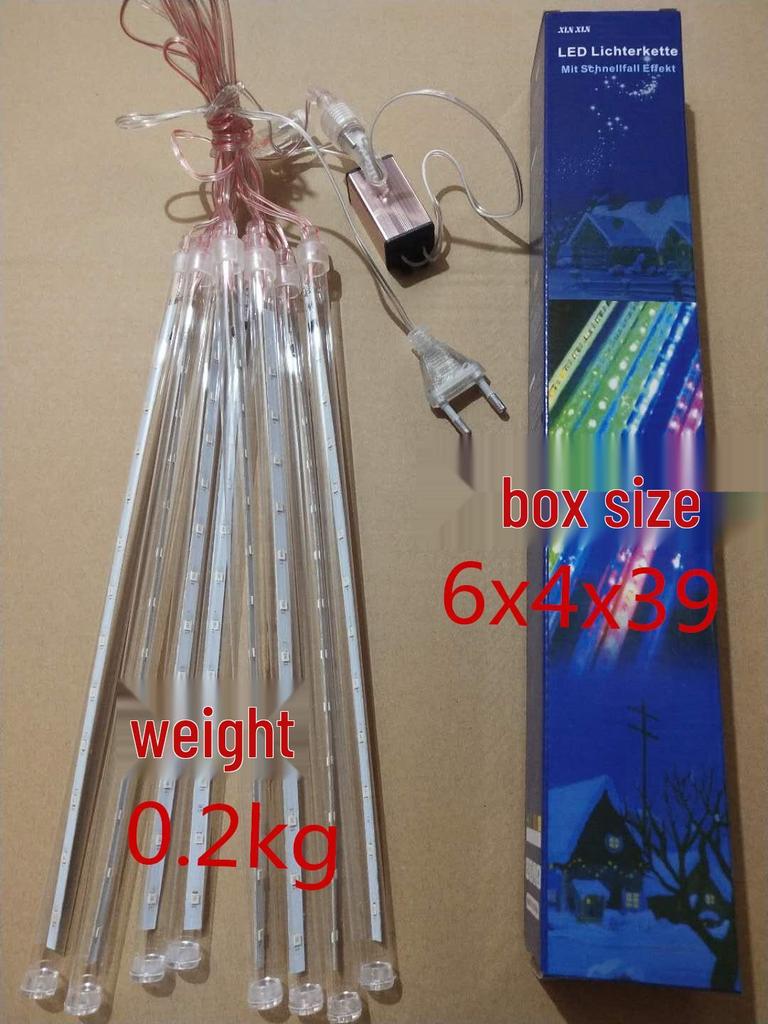 Waterproof Solar LED Meteor Shower String Lights - Outdoor Hanging Decorative Tree Lights