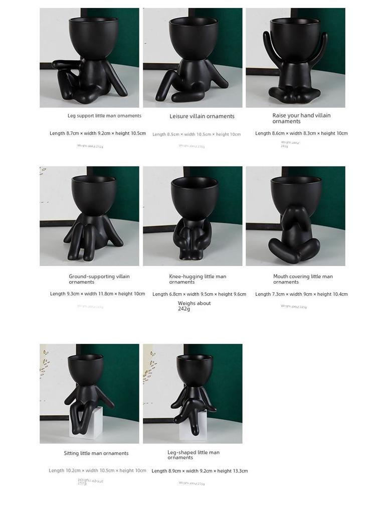 Креативная керамическая статуэтка и набор ваз для искусственного растения для домашнего декора