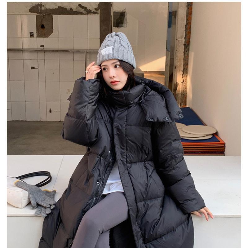 Осенне-зимняя пуховая хлопковая куртка, женская теплая куртка с капюшоном, плотная хлопковая куртка средней длины