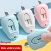 1 Piece Mini Pocket Penguin Utility Knife Box Knife Paper Cutter Craft Wrapping Refillable Blade Stationery