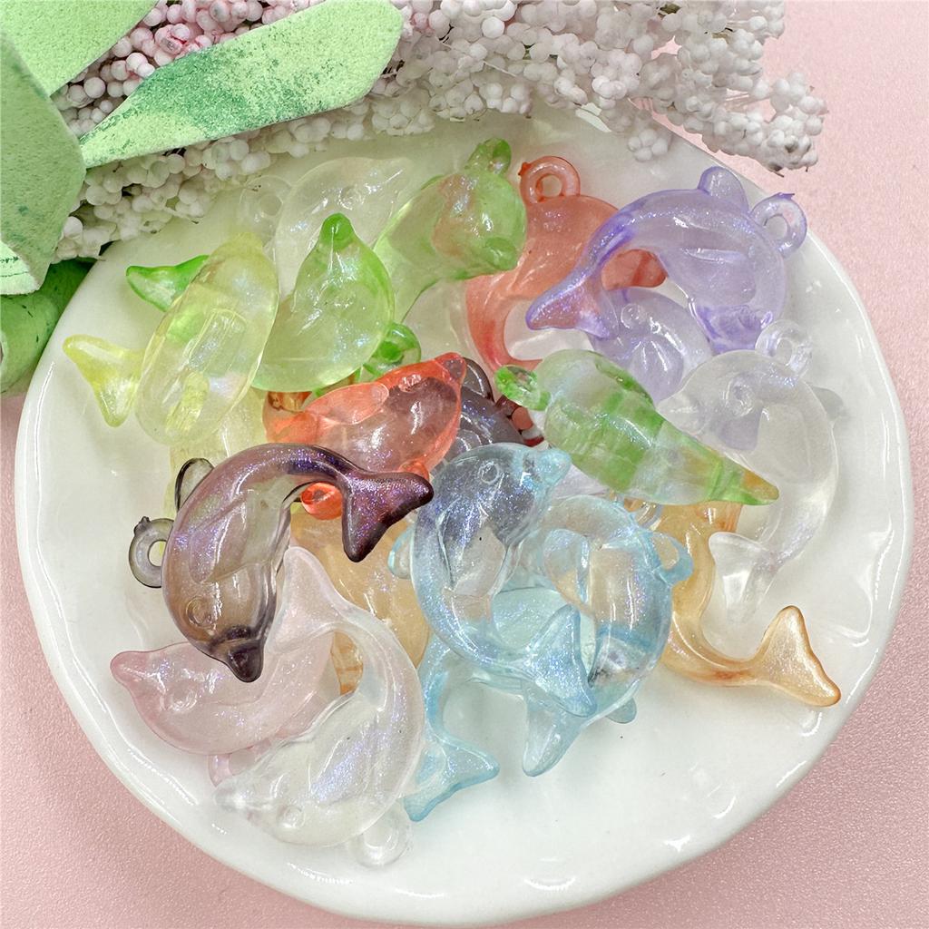 Высокое качество 15,6*20,5 мм акриловые свободные бусины ожерелье модные браслеты в форме дельфина 20 шт DIY для изготовления ювелирных изделий ювелирные аксессуары