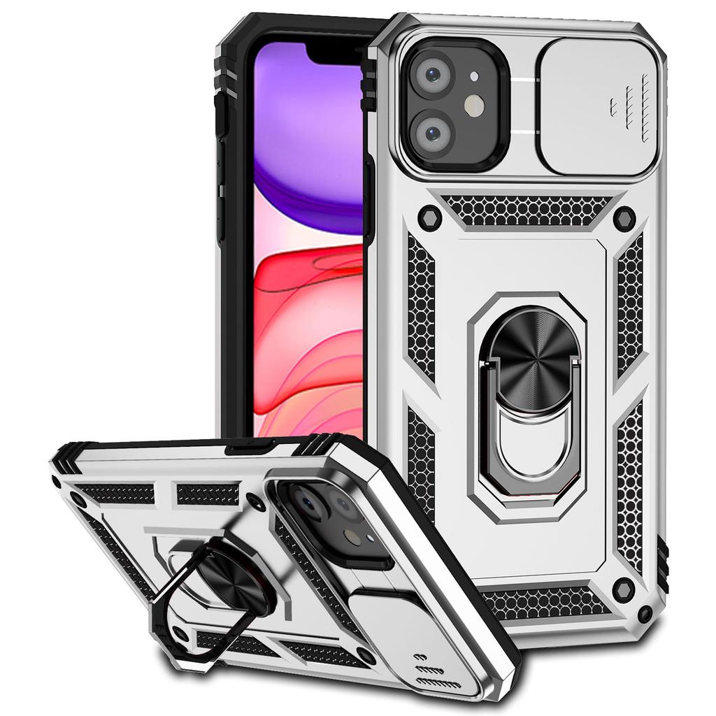 Для iPhone 11 Чехол PC+TPU Подставка Броня Чехол для телефона с Защитой камеры