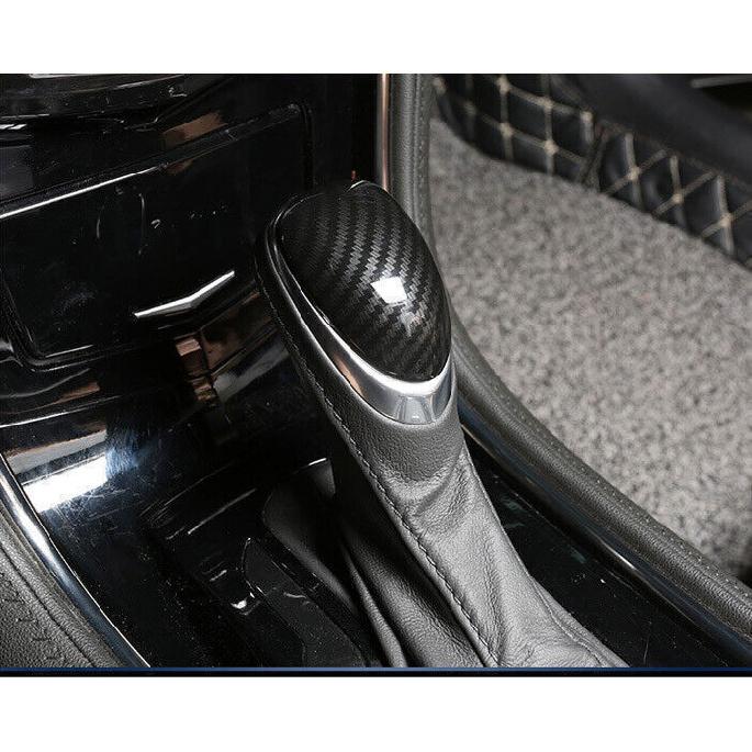 Carbon Fiber Style Console Gear Shift Knob Cover Trim For Cadillac ATS 2013-2019