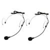 Perfk 2-Pack Professional Vacuum Tube Headset Microphone with 360° Adjustable Ear Hooks and 3.5mmXLR Multi-Connections
