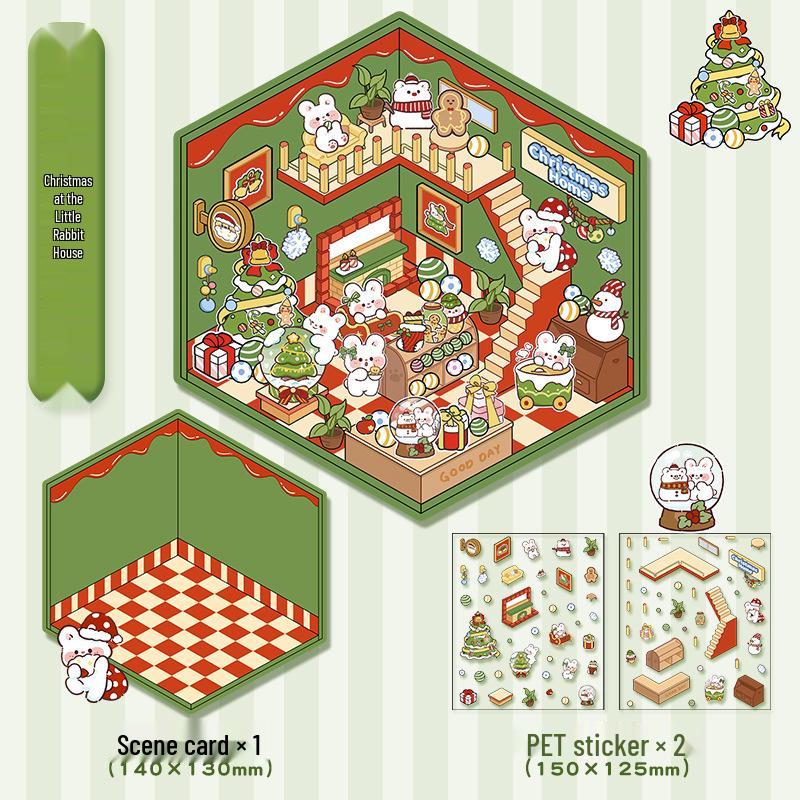 3D Наклейки для ландшафтного дизайна кабины: Большая корейская миниатюрная сцена для DIY, милый декор для хранения.