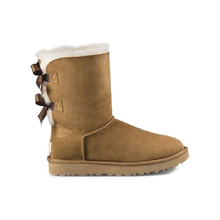 UGG Мини-ботинки Bailey Mini Bow II на флисовой подкладке, утепленные, с высоким голенищем, женские, цвет каштановый 1016225-CHE