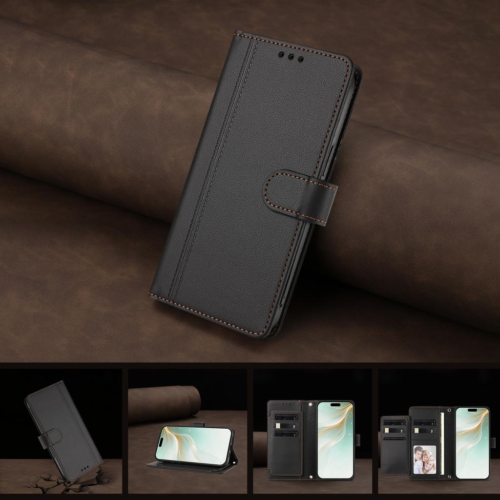 Кожаный кошелек-книжка для Nokia C01 Plus C30 C10 C20 C300 C02 C32 C12 X30 X20 X10 G21 G11 G20 G10 G400 G42 G22 из ПУ с 9 отделениями для карт и ремешком на запястье