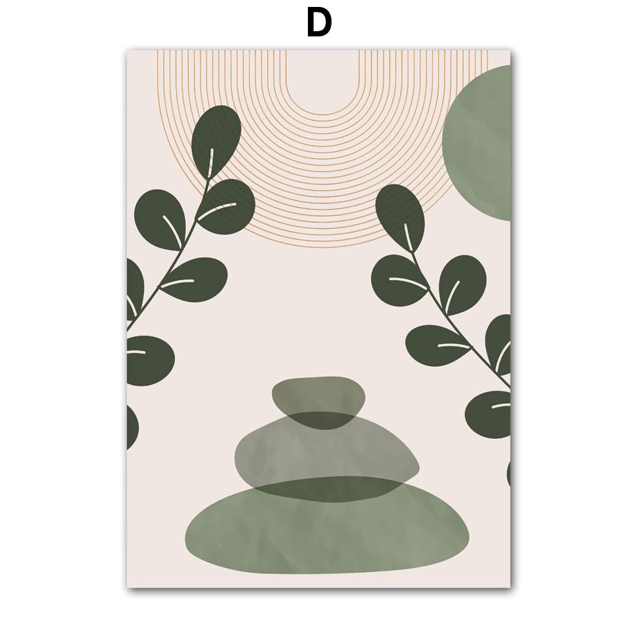 Geometric Abstract Poster Leaf Sun Rainbow Bohemian Wall Art Oil Painting Nordic Living Room Home Decoration Wall Picture Print