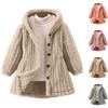 Girls' Fashionable Casual Solid Color Plush Warm Cardigan Long Sleeved Hooded Jacket