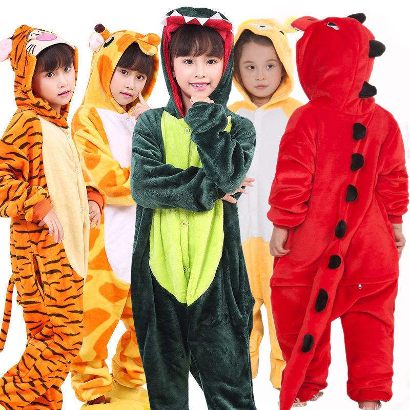 12 Styles Cartoon Animal One-piece Pajamas Home Sleepwear With Shoes Cosplay Costume Children Boy Girl Kid Pajama