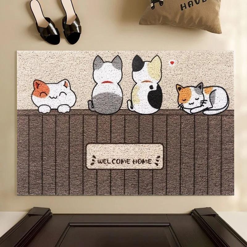 Entrance door carpet entry door floor mat silk ring non-slip and dirt-resistant foot pad