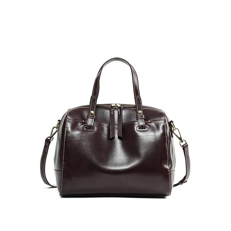 Винтажная сумка-тоут из коровьей кожи первого слоя растительного дубления, универсальная сумка-боулинг большой вместимости из натуральной кожи