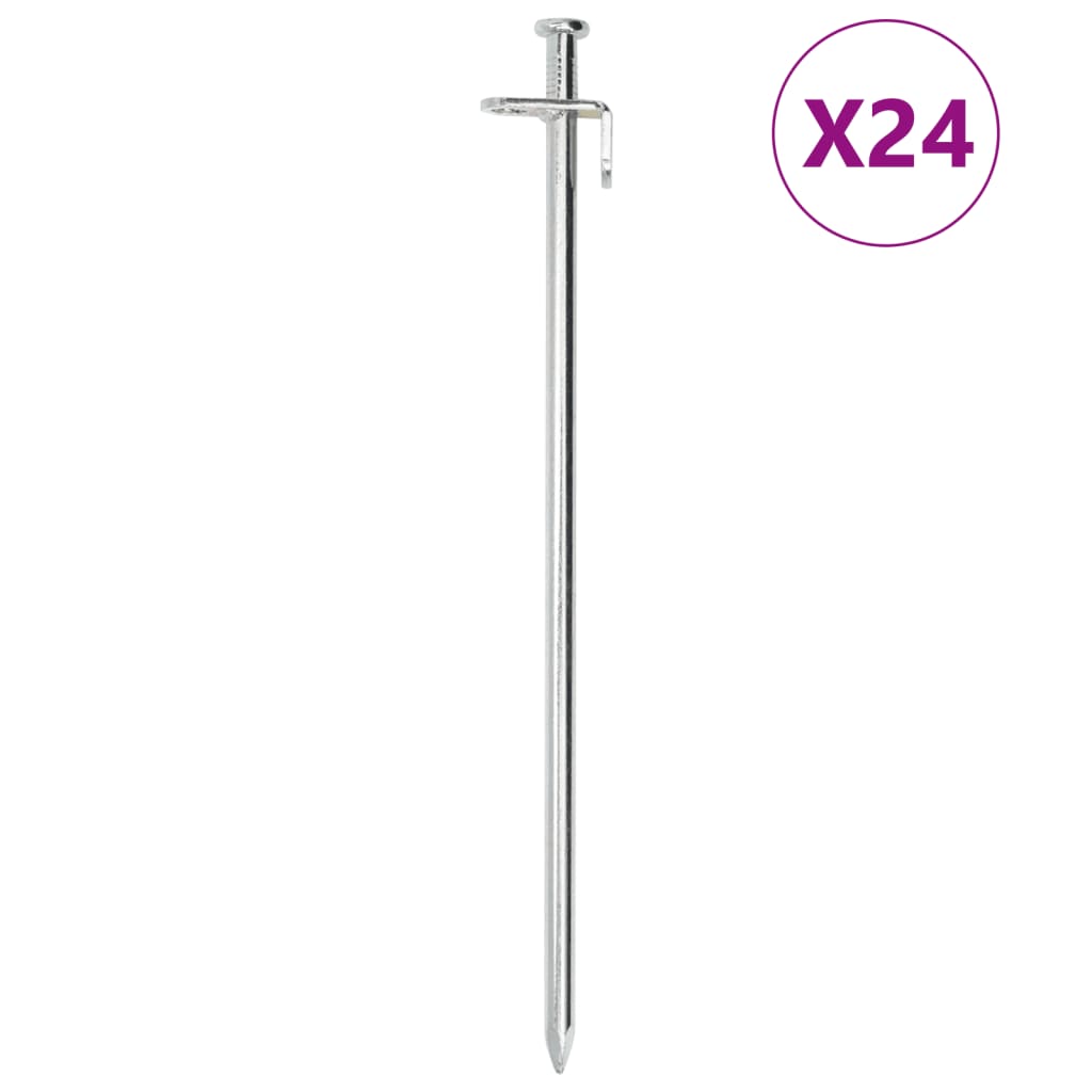 Tent Pegs 24 pcs 30 cm 8 mm Galvanized Steel