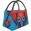 Portable Insulated Lunch Bag Elephant Glasses Armenian Flag Tote Bento Bag for Office School Hiking Beach Picnic Fishing