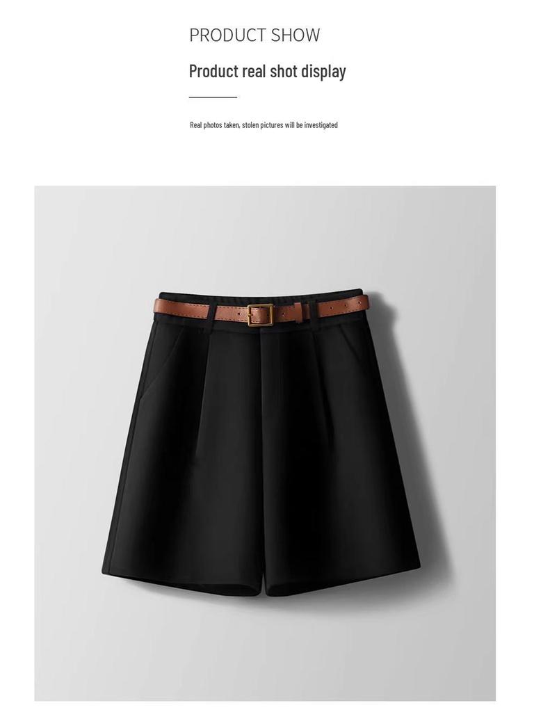 Women's Khaki Woolen Nine-Point Harem Pants - Autumn/Winter Slimming Straight-Leg Cigarette Pants