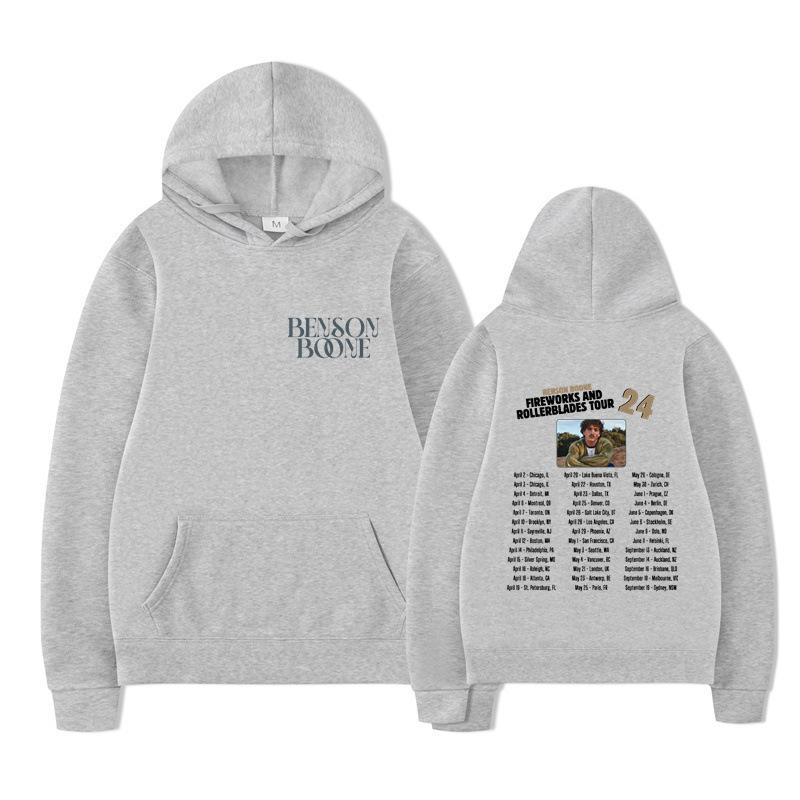 Benson Boone Hooded Sports Sweater Fireworks And Roller Skating Hooded Spring Street World Tour