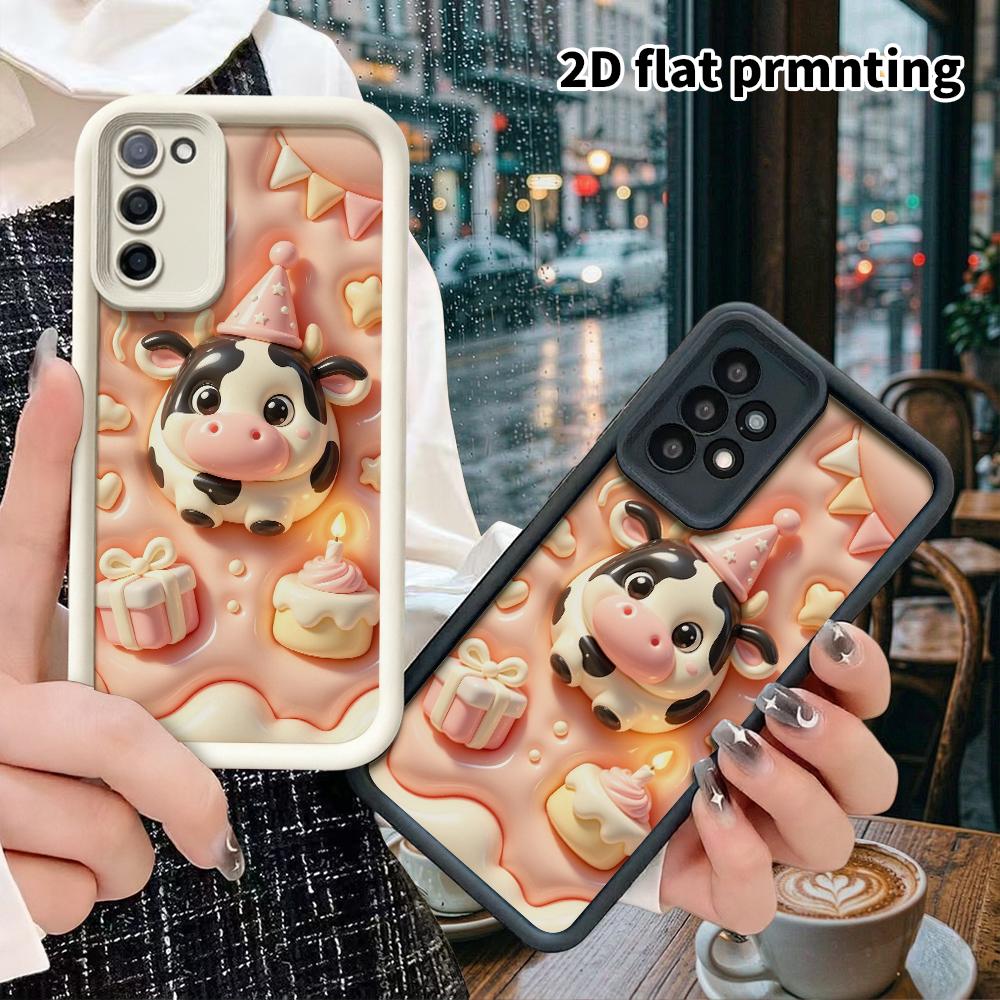 Phone case: 2D flat, fits Samsung Galaxy A34 A35 M05 M06 S20 S22 S21 FE Plus 5G, birthday cow, perfect Christmas and Halloween holiday gift