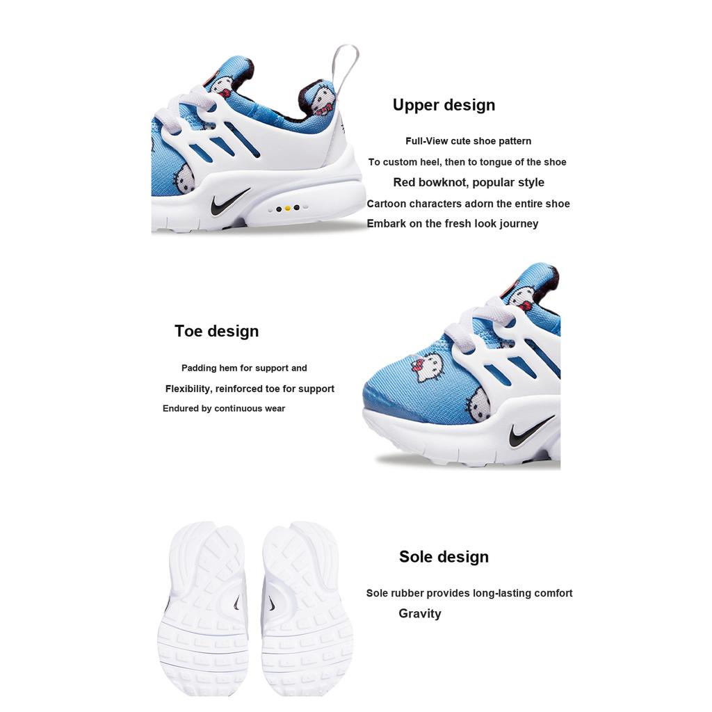 Hello Kitty x Nike Air Presto TD University Blue Детские кроссовки Белый Светло-малиновый Черный CW7461-402