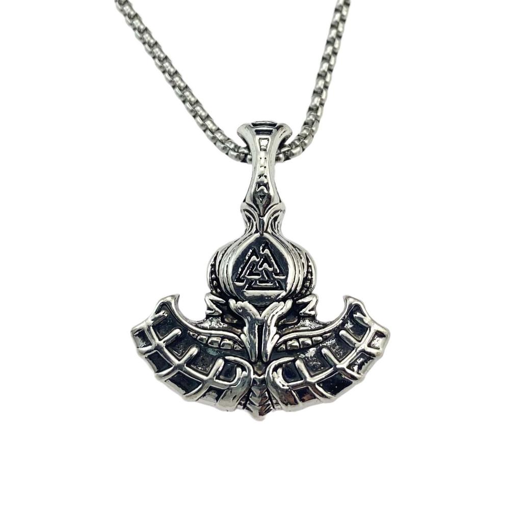 Ожерелье в скандинавском стиле, Викинг, Боевой топор Одина, Треугольный рунический кулон