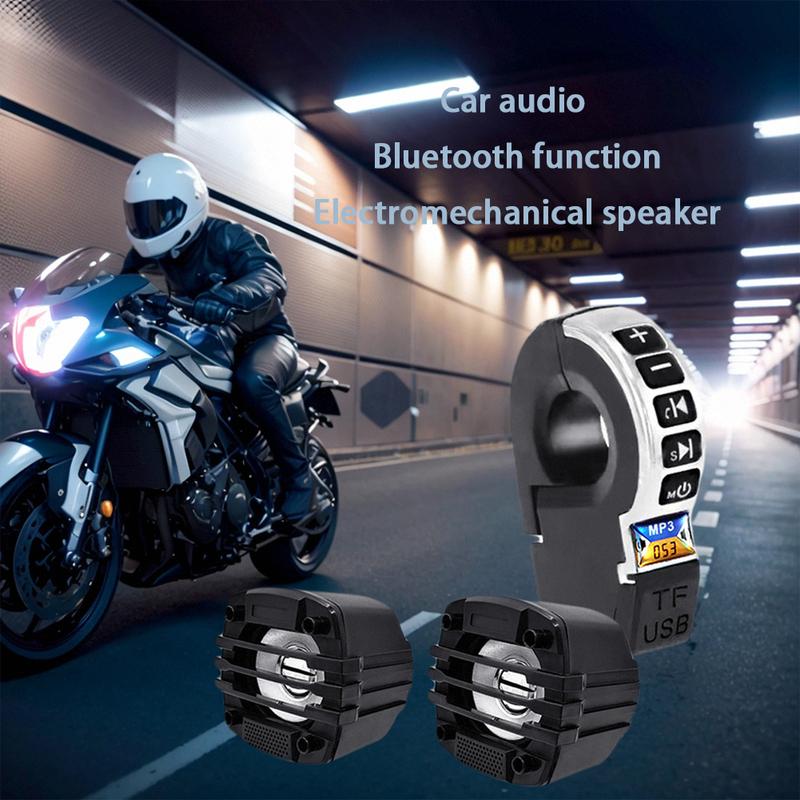 Электровелосипед Мотоцикл Руль Аудио Динамик, совместимый с Bluetooth, с переключателем на руле, воспроизведение с TF-карты и зарядка мобильного телефона через USB