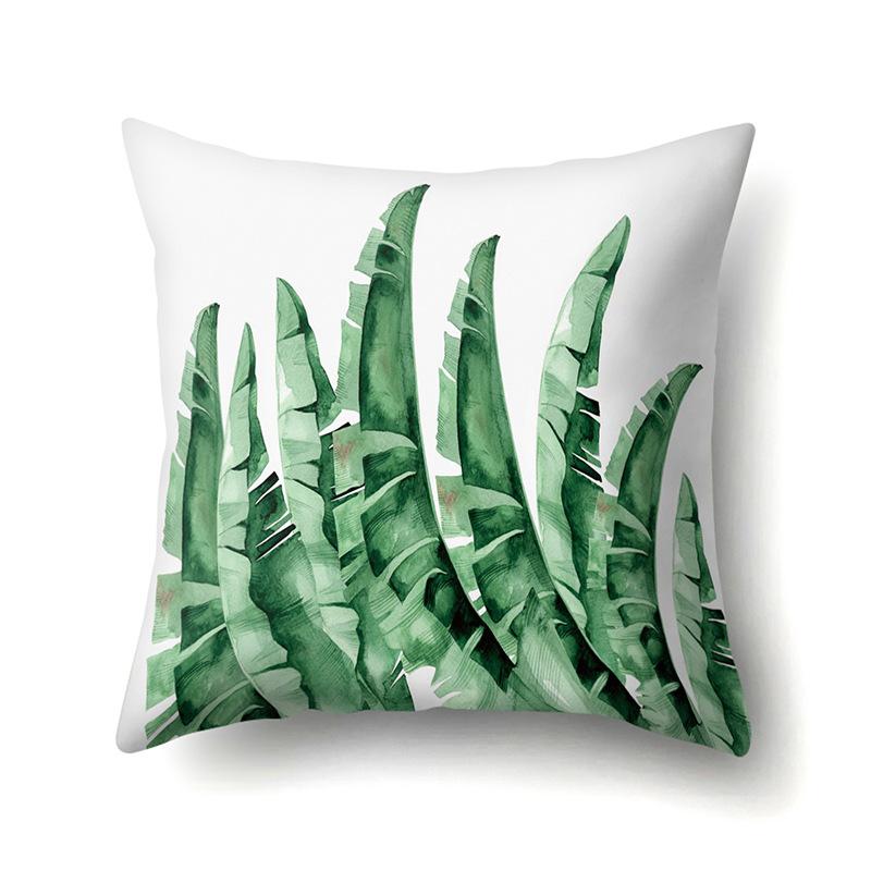 Полиэстеровая наволочка Скандинавский растительный стиль Принт с цветами Бархатная наволочка из персиковой кожи