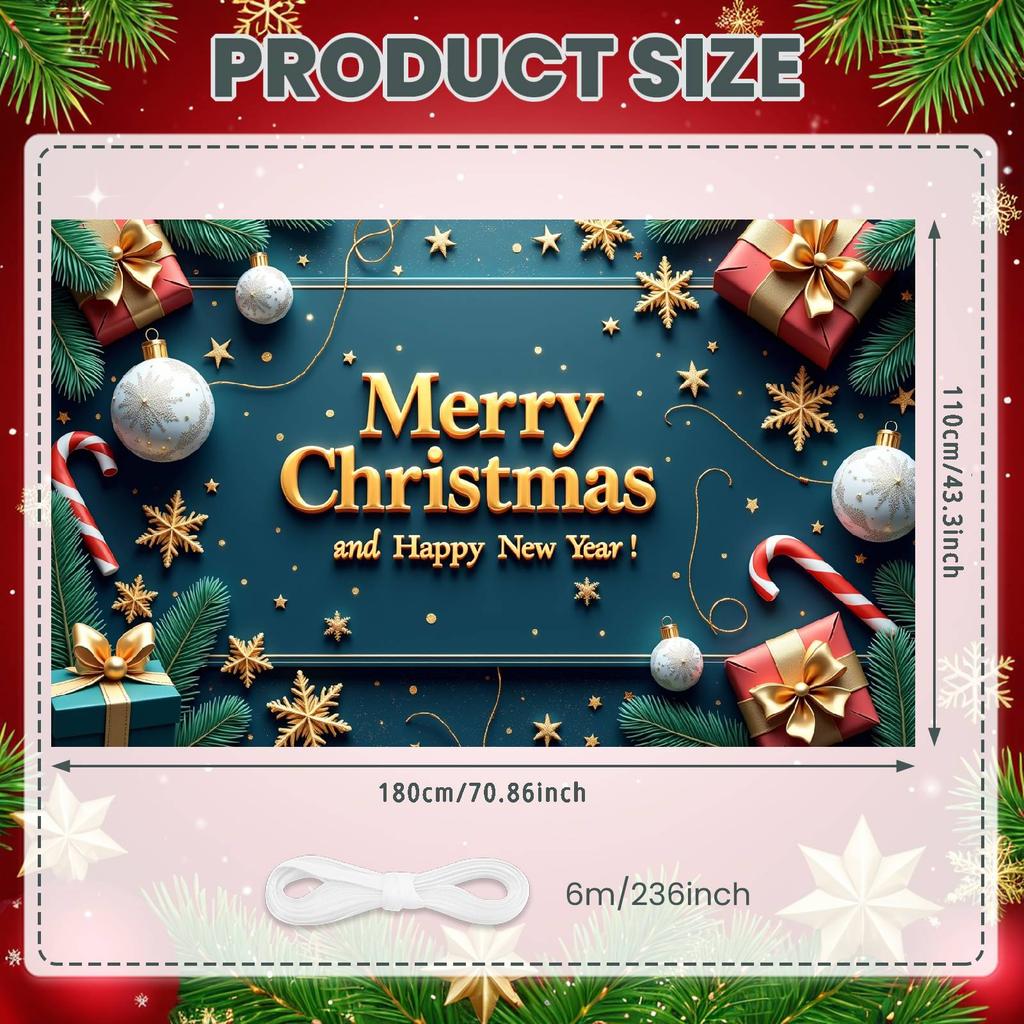 Holiday Banner Snowflake Design Christmas Banner Xmas Banner Christmas Ball For Company Annual Party Holiday Event Holiday