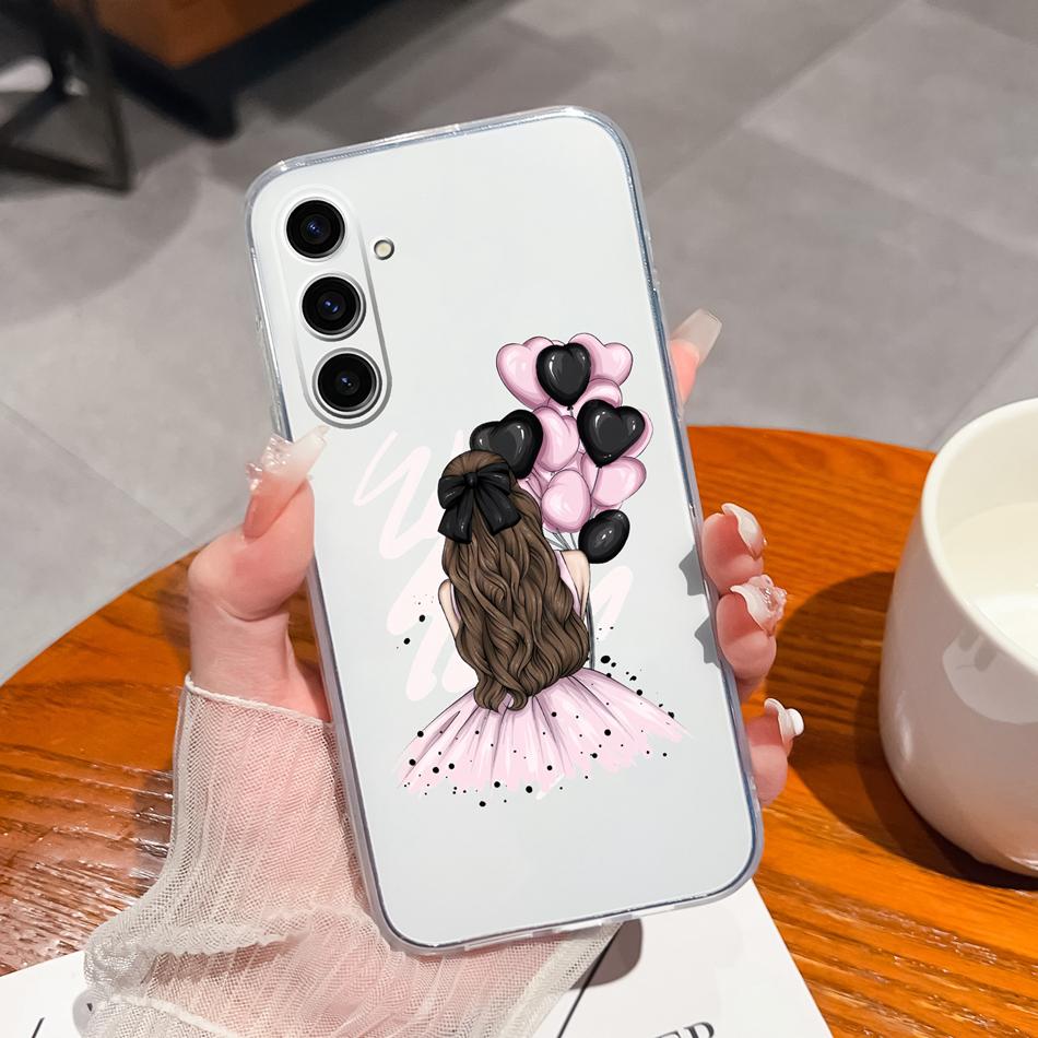 Чехол для телефона Samsung Galaxy S24 Plus Ultra Креативный Мягкий ТПУ Силикон Прозрачный Защита от падений Специальная задняя крышка Для Samsung S 24 Capa