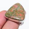 Natural Unakite Gemstone Handmade 925 Sterling Silver Jewelry Ring Size 10 J5d12