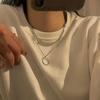 Геометрическое круглое ожерелье для женщин, модное и крутое, хип-хоп, двухслойная ключичная цепочка, нишевый дизайн, тренд