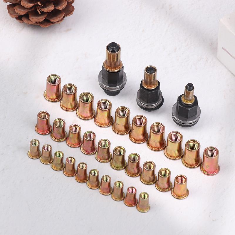 Набор ручного инструмента для заклепочных гаек 10 шт., ручной заклепочник с насадками для гаек M3-12 для самостоятельного ремонта и установки, простой в использовании аксессуар