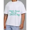 Белая футболка Work Hard Hard Dream Big принт Мотивационная цитата Повседневная одежда для мужчин и женщин Уличная мода Топ Наряд на каждый день