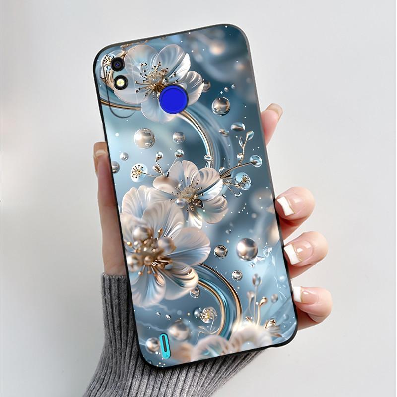 Печатный чехол для телефона Tecno Spark 4 Lite/POP 3PLUS Funda Capa Мягкий силиконовый черный корпус Чехол Милый Цветок Мультяшный Корпус Coque