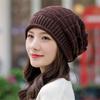 Solid Color Knitted Hat Oversized Skullcap Casual Beanie Hats  Women Men