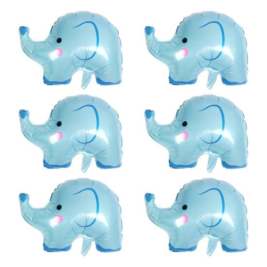 6Pcs Elephant Foil Balloons Inflatable Cartoon Elephant Aluminum Film Balloon Animal Themed Party Supplies for Baby Shower Birthday Party