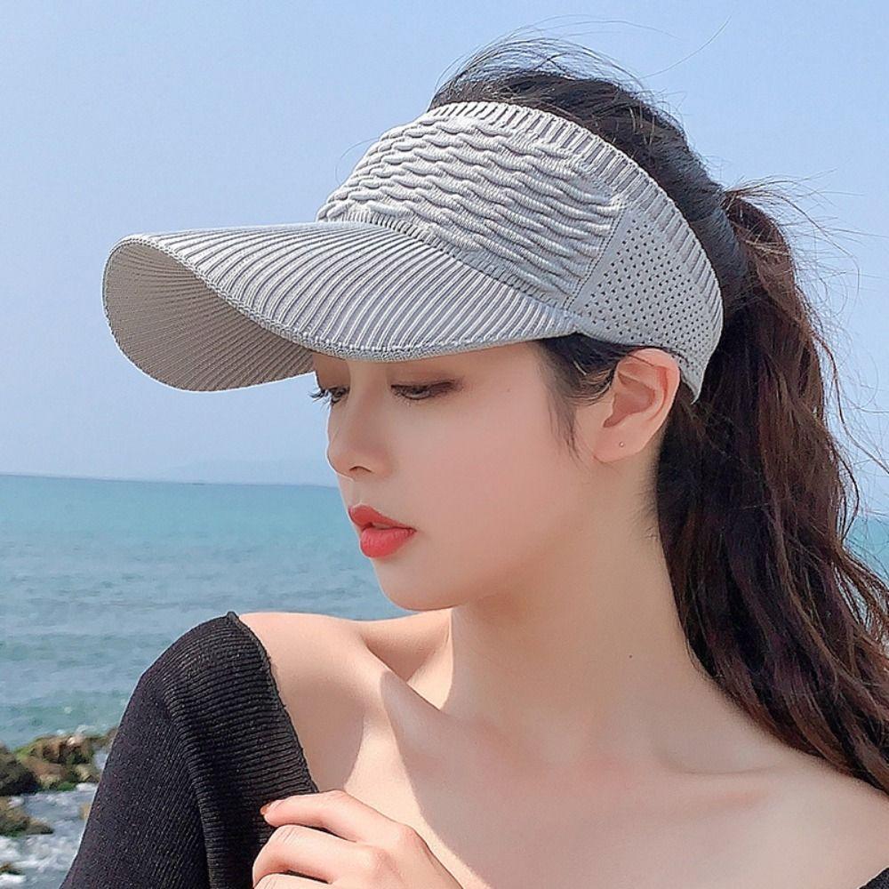 Anti-UV Sports Visor Caps Large Brim Baseball Cap Cool Sun Hats Summer Outdoor