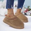 Fashion Warm Fur Ankle Boots Women Platform Slippers Plush Flip Flops Winter Flat Cotton Shoes for Women Brand Design Snow Botas