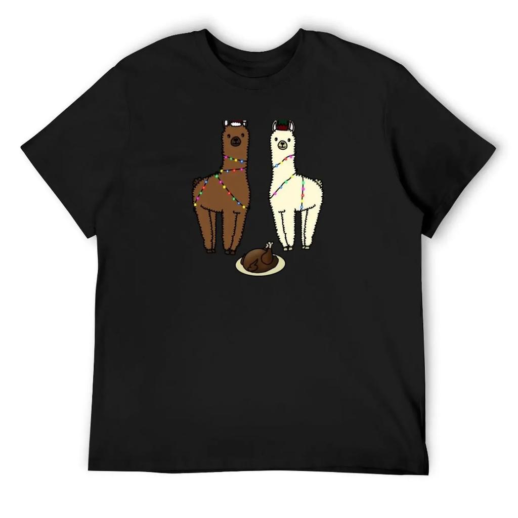Alpaca Christmas T-Shirt funny meme t-shirts summer shirt rapper graphic tees mens plain t shirts