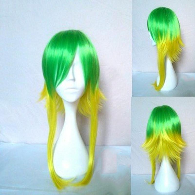 HAIRJOY Women VOCALOID GUMI Cosplay Wig Green Heat Resistant Synthetic Hair Medium Length Straight Costume Wigs