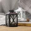 Elegant Black European Candle Holder Exquisite Stable Iron Wind Lamp Handmade Outdoor Candle Lantern Home