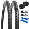 Set of 2 700 38c 700 38c Bicycle Tires Tubes with 48mm Schrader Valves Rim Tape Tire Tires, 40-622 + 700x35/43c + + Lever, Y-1134