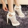 Fashion 2024 New Summer Women Fashion Stiletto Peep Toe Sandals Mesh Pumps Super High Heels Sandals Party Sexy Sandals 11cm 35-42
