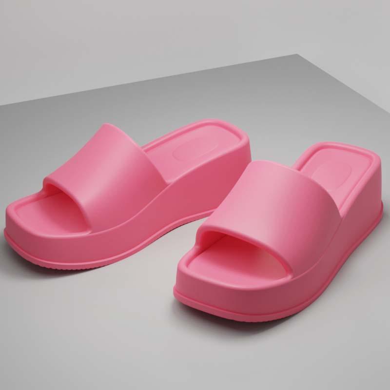 Шлепанцы женские сандалии тапочки на танкетке из ЭВА женская летняя верхняя одежда тапочки на толстой подошве с открытым носком тапочки Pantuflas De Mujer